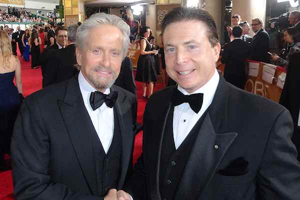 Frank Mottek with actor Michael Douglas at 2014 Golden Globe Awards